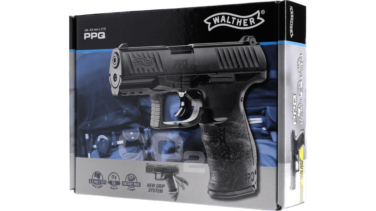 Pistola cal 4.5 mm mod Walther PPQ BLK 4,5 mm (.177) P CO2 < 3,0 J BLK 8R #5.81607