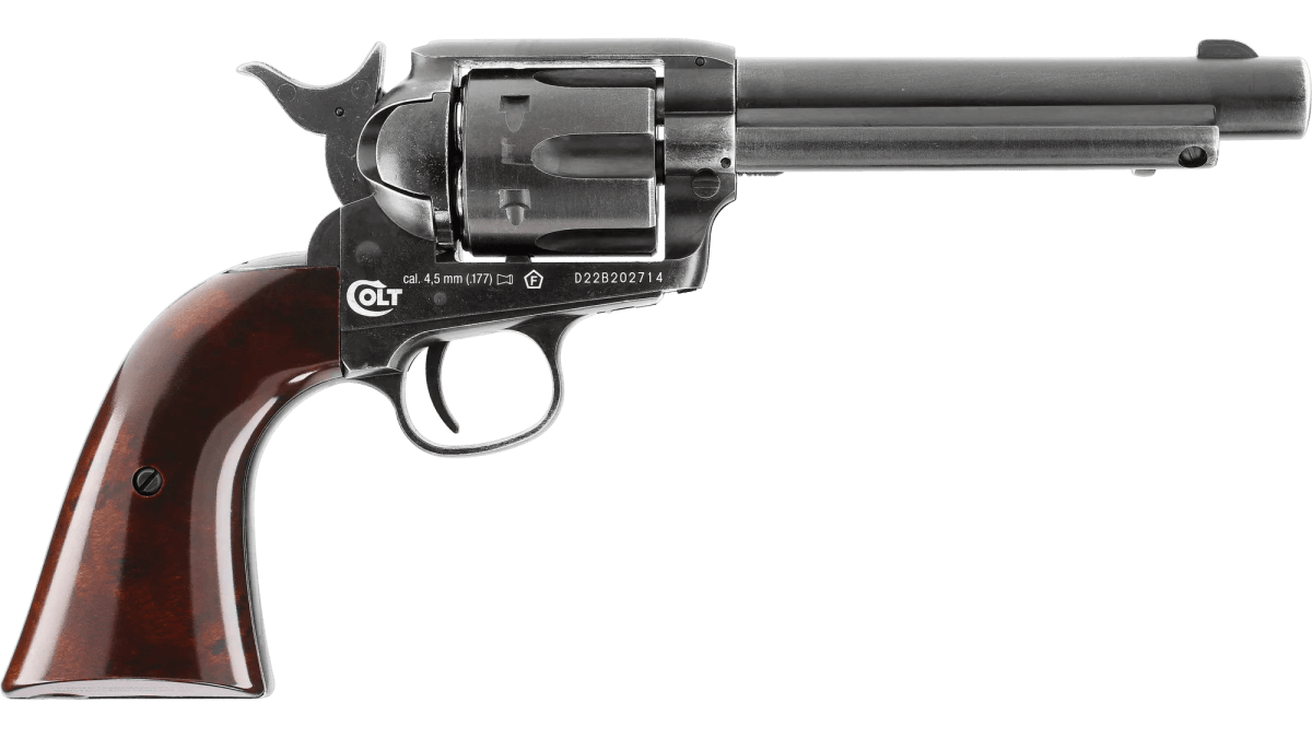Revólver CO2 Umarex Colt SAA .45 Cal. 4.5 mm Postón – 6 Disparos 5.5” #5.83202