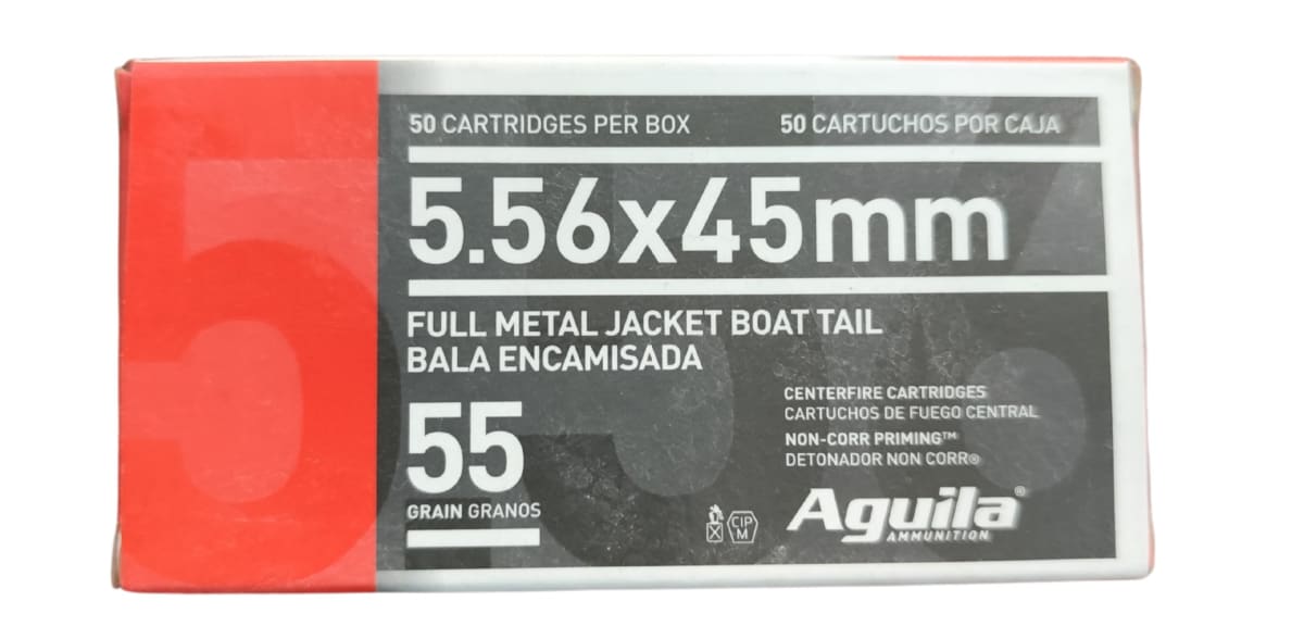 BALA CAL 5.56 X 45 MM 55 GR MARCA AGUILA CAJA 50 RDS1