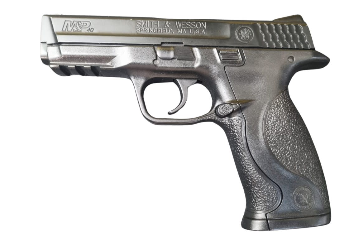 Pistola Co2 M&P 40 cal. 4.5 mm - Producto con detalle estético y embalaje1