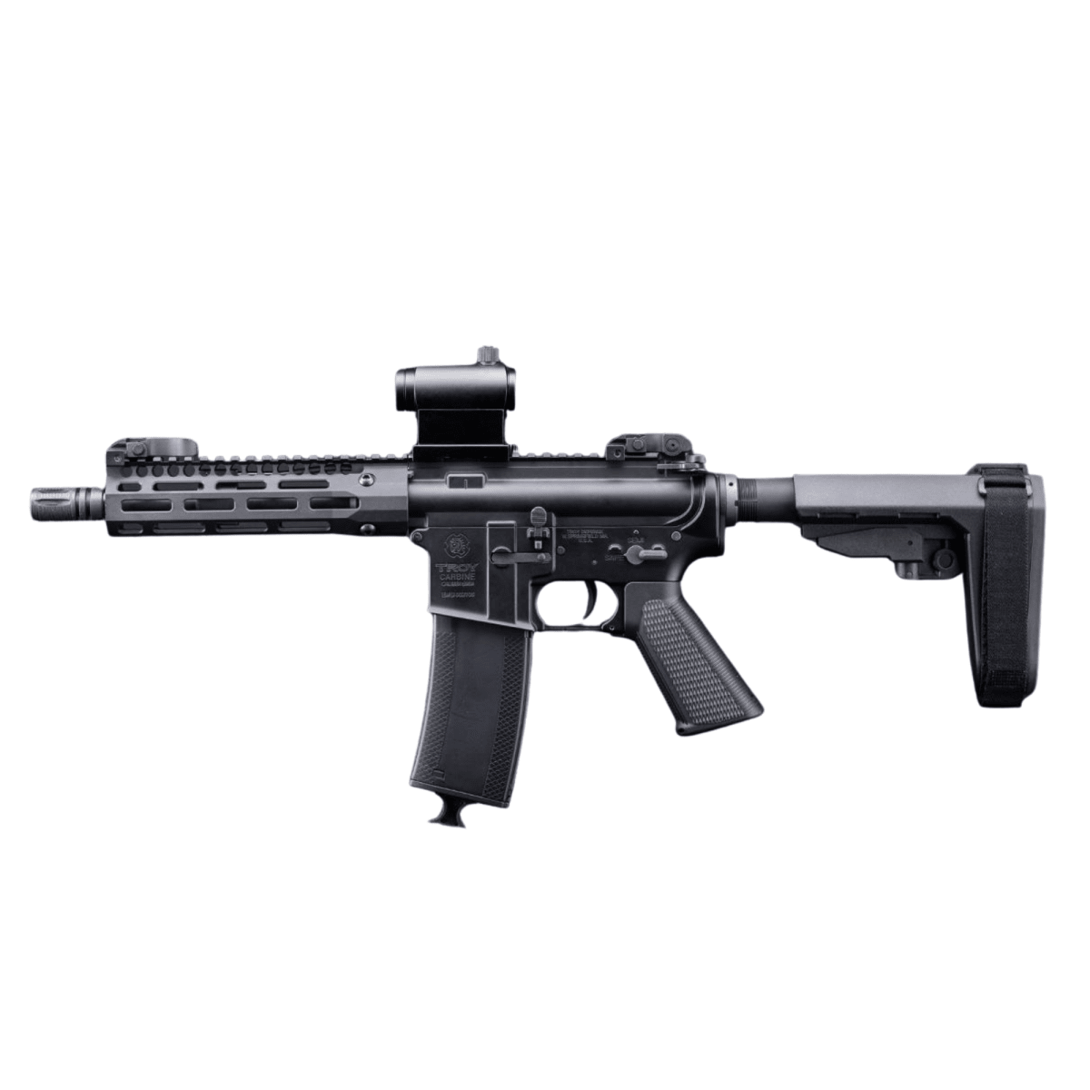 Réplica King Arms cal 6mm EMG Troy industries SOCC 7.6 Negra #EMG-AG-266-BK3