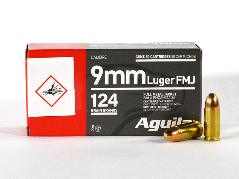 BALA CAL 9 MM 124 GR MARCA AGUILA CAJA 50 UN1
