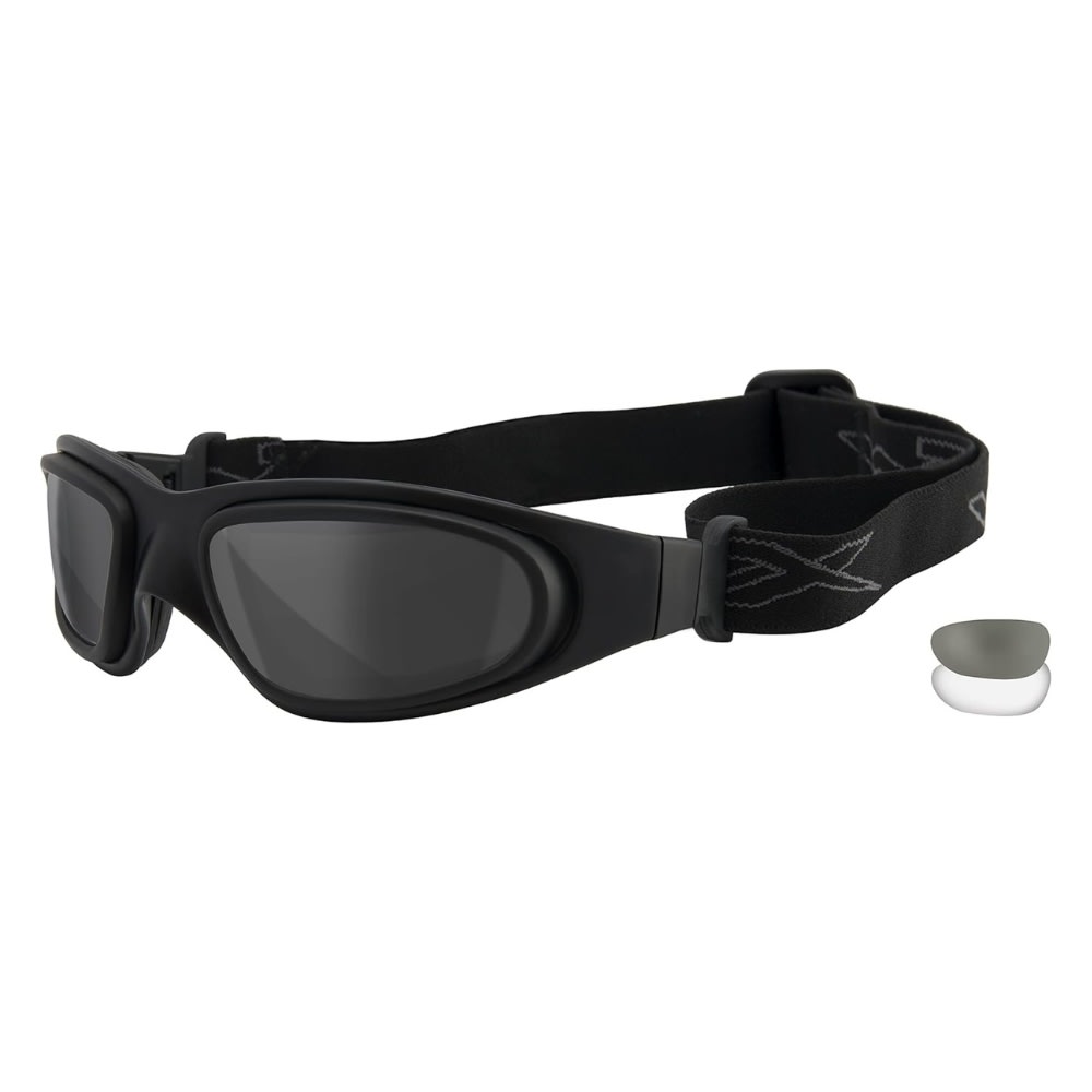 Lentes de Protección Wiley X SG-1 V-CUT Negros con 2 Micas Gris Humo y Transparente1
