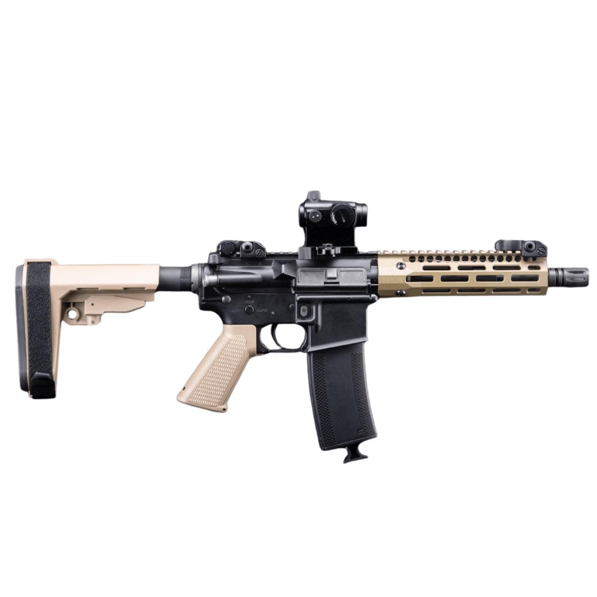 Réplica King Arms cal 6mm EMG Troy industries SOCC 7.6 Coyote #EMG-AG-266-DE4