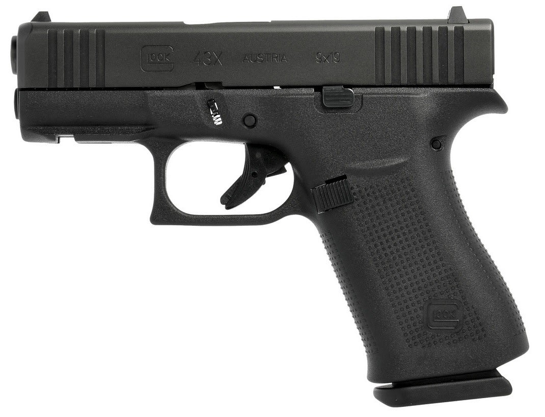 Pistola cal 9x19mm Glock 43X negra, con riel FS1