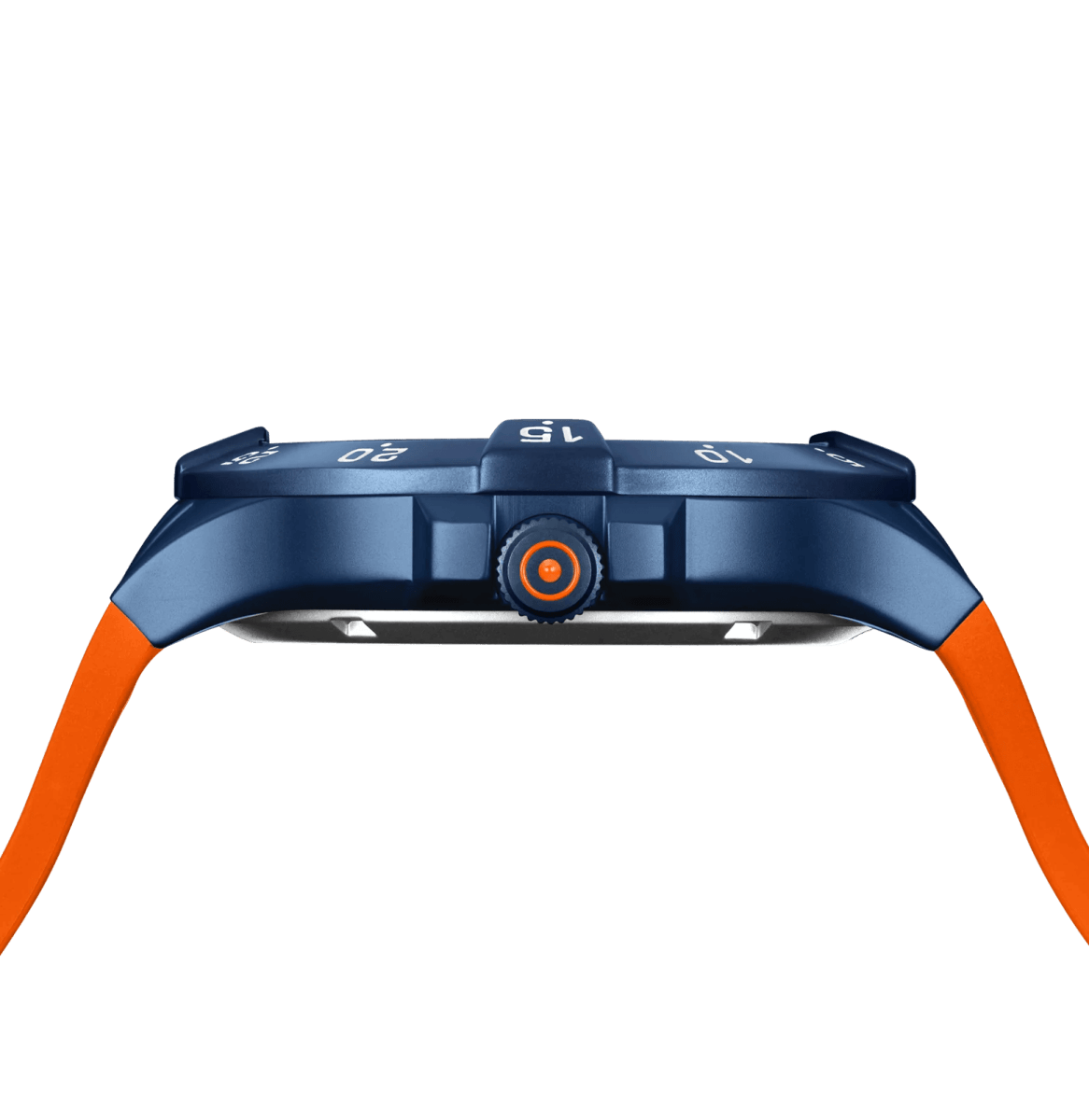 Reloj Glock Edición limitada, caja de acero azul, correa de RTF y goma azul #GW-15-8-225