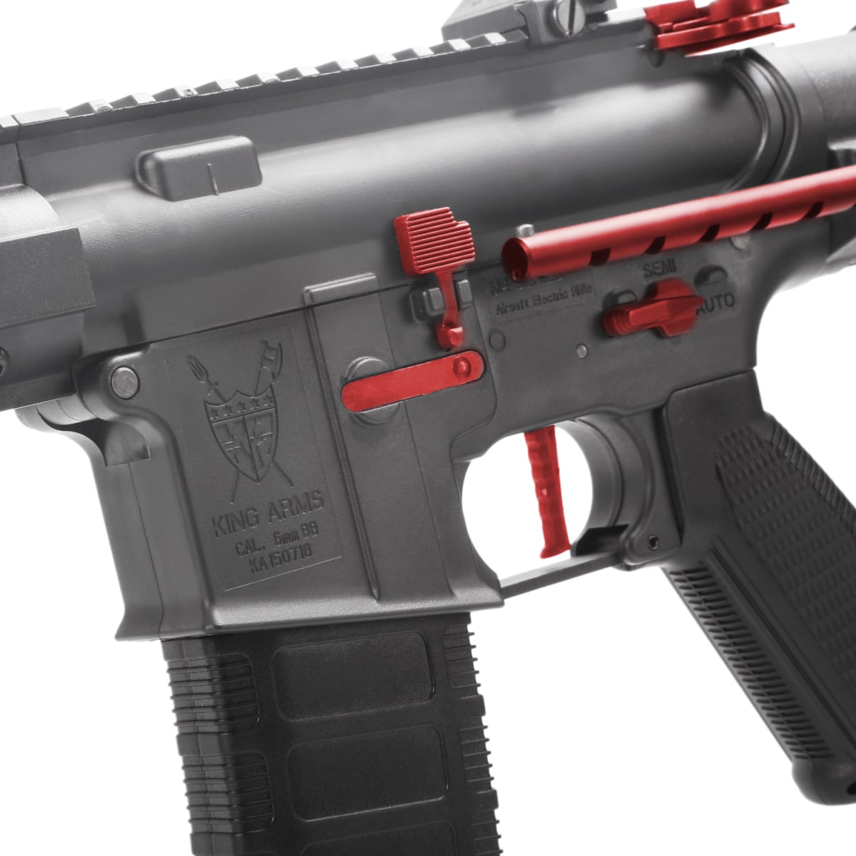 Réplica Airsoft PDW 5.56 SBR Long Gris & Rojo2