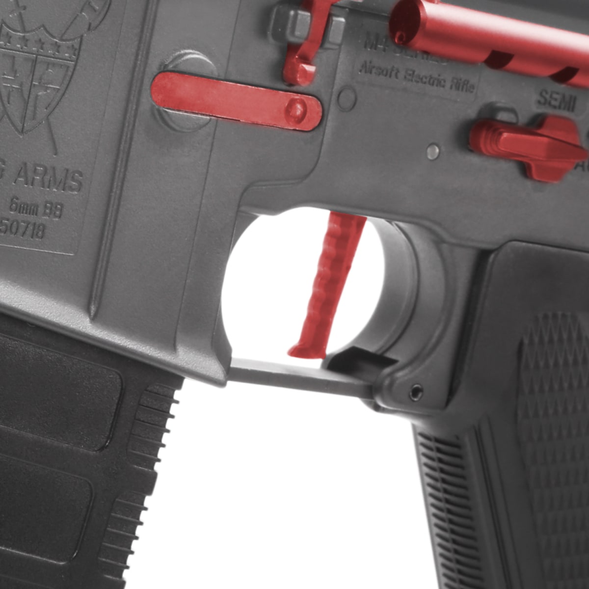 Réplica Airsoft PDW 5.56 SBR Long Gris & Rojo4