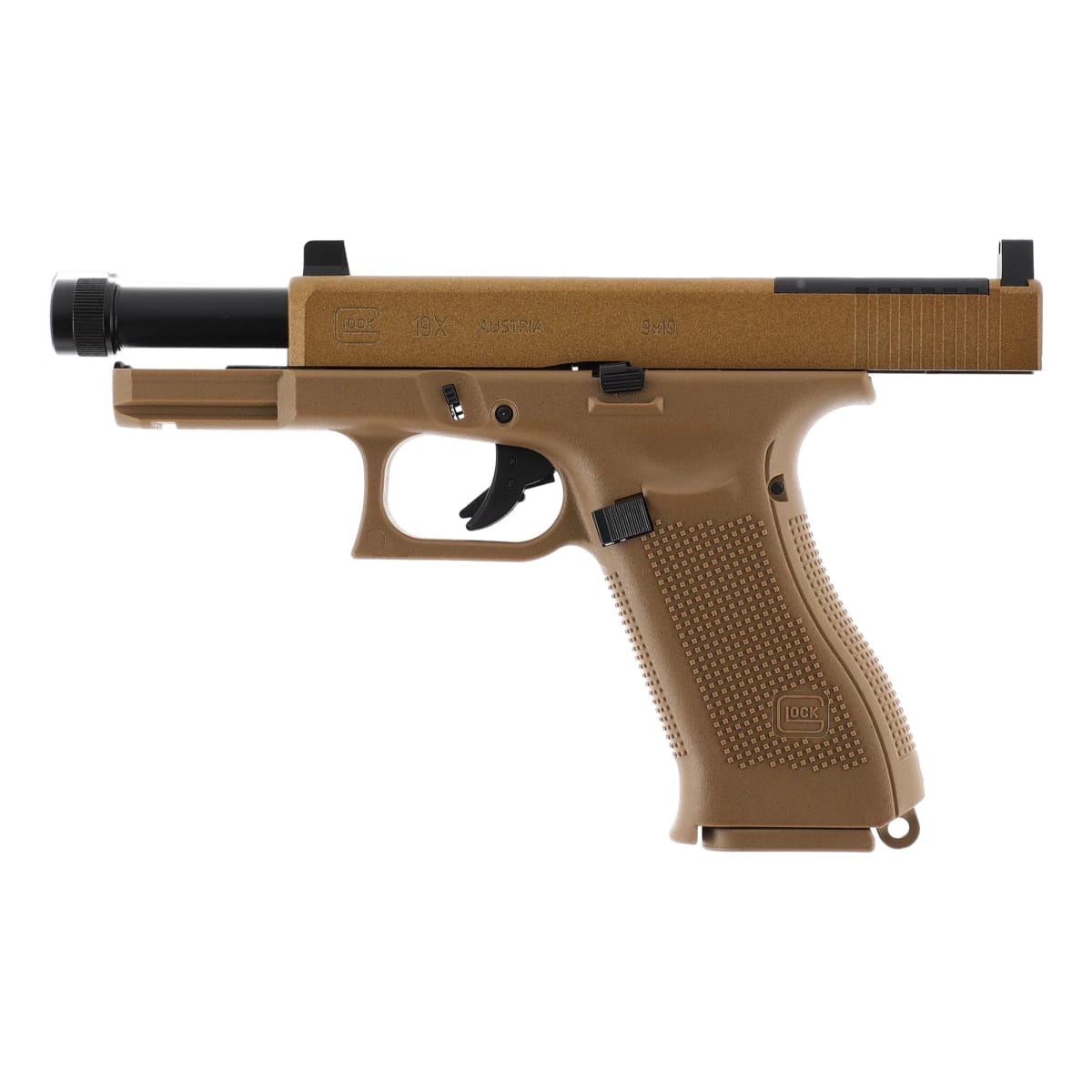 Réplica cal 6 mm mod GLOCK 19X MOS Coyote 6 mm CO2 < 1,0 J 18R, #2.65544
