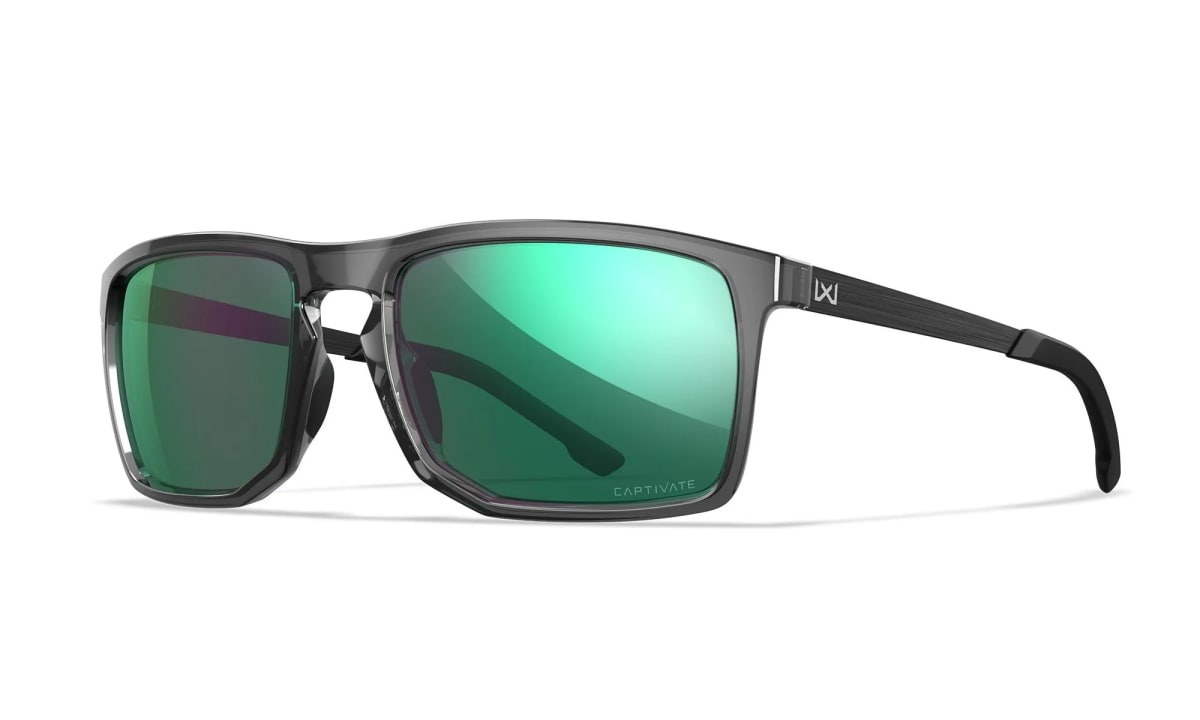 Lente Wiley X AXE CAPTIVATE™ Polarized Green Mirror / Gloss Crystal Grey #AC6AXE071