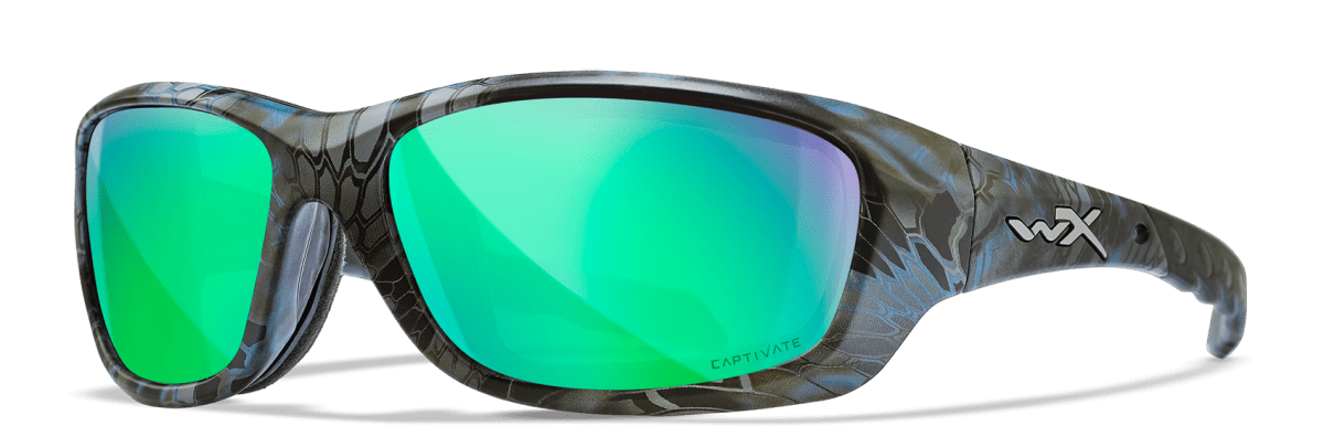Wiley X Gravity Captivate Pol Green Mirror/Kryptek Neptune Frame 0