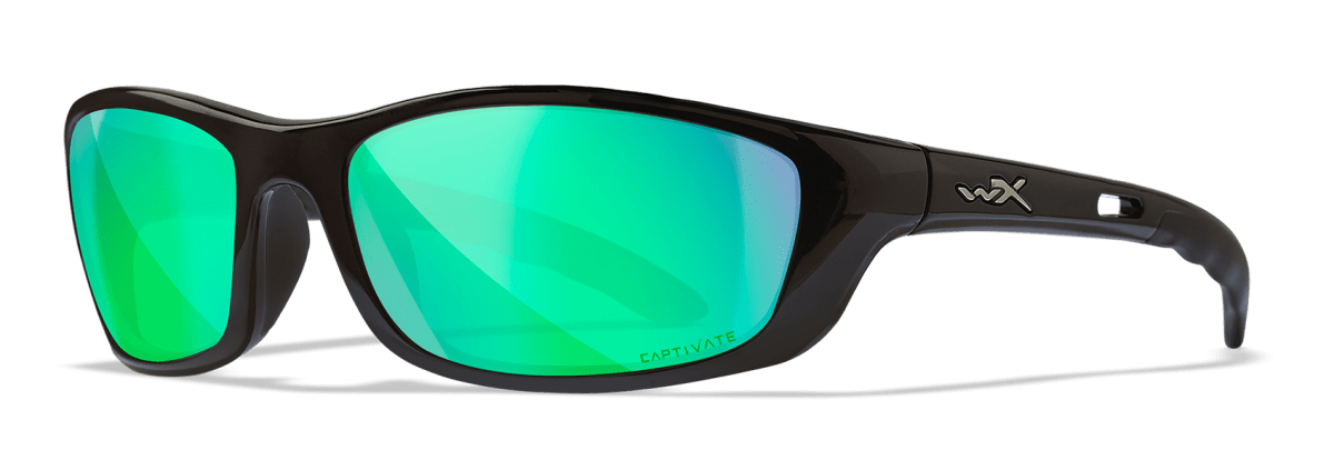 WILEY X CAPTIVATE POL GREEN MIRROR/GLOSS BLACK FRAME1