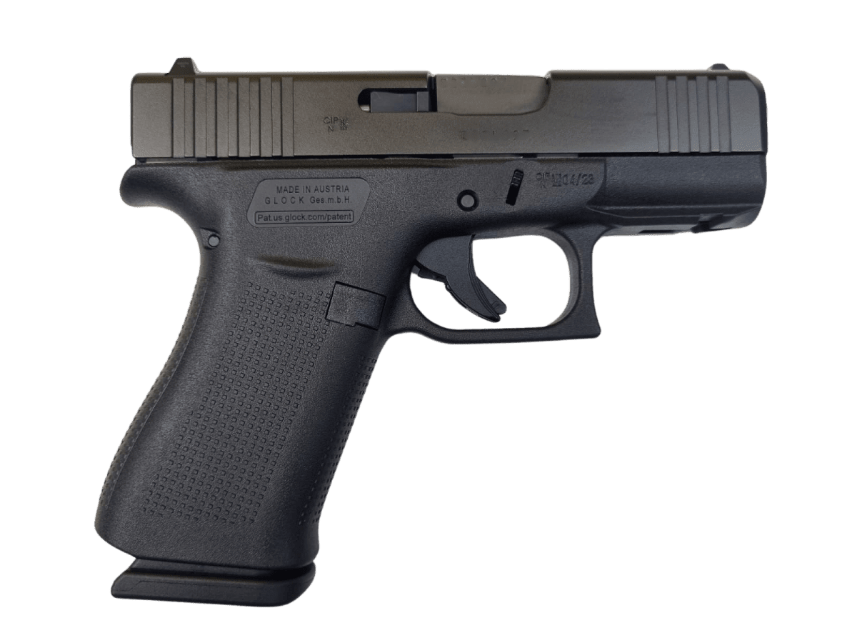 Pistola cal 9x19mm Glock 43X negra, con riel FS2