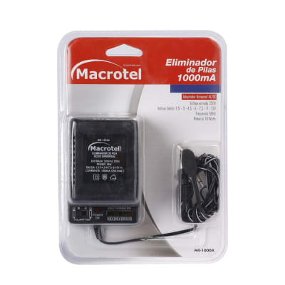 ELIMINADOR DE PILAS 1000mA MACROTEL ME1000A