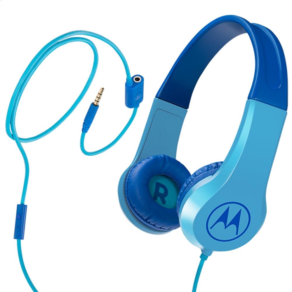 AUDIFONOS BLUETOOTH CON MICROFONO PARA NIÑOS AZUL MOTOROLA SQUADS 3003