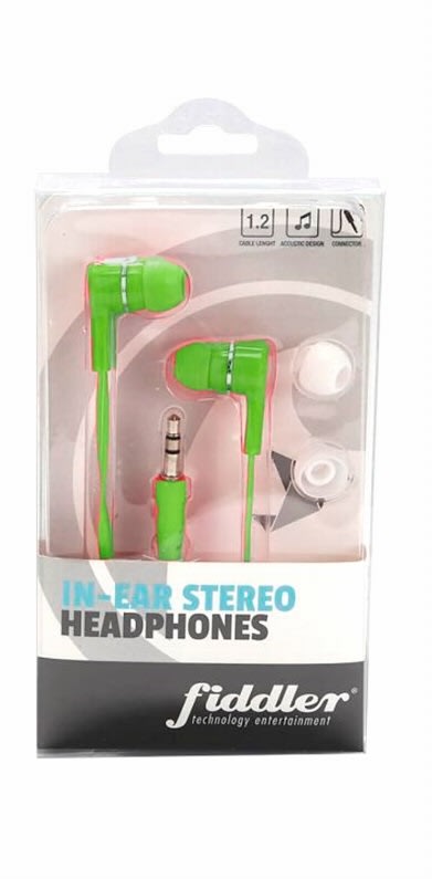 AUDIFONOS IN EAR VERDE FLUOR FIDDLER FD003FG MACROTEL (gomitas) 0