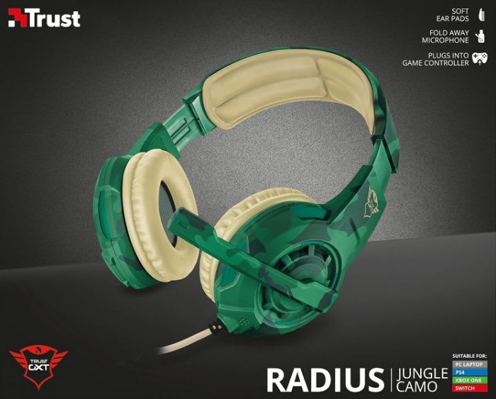 AUDIFONOS GAMER CON MICROFONO TRUST RADIUS JUNGLE DXT310C 0