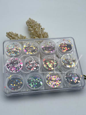 Decoración Glitters 12 piezas #101