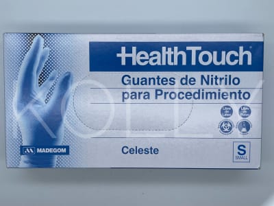 Guantes healthTouch Talla S / Celeste1