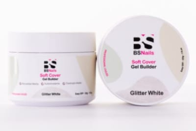Gel Builder Soft Cover BS Nails Glitter White1