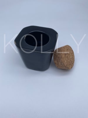 Vaso dappen negro con corcho1
