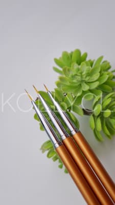 Kit 3 Pinceles Liner Dorados1