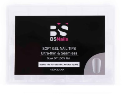 Tips Soft Gel BS Nail Small Natural Square1