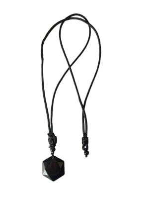 Collar Hexagrama Obsidiana