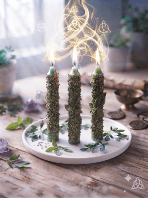 3 Velas Esotéricas Albahaca