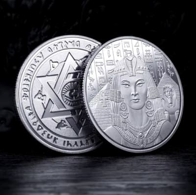 Moneda de la Suerte Cleopatra Plateada