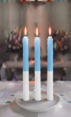 3 Velas Virgen de Lourdes