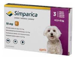 SIMPARICA 10 MG 3 TABLETA (2.5 A 5)1