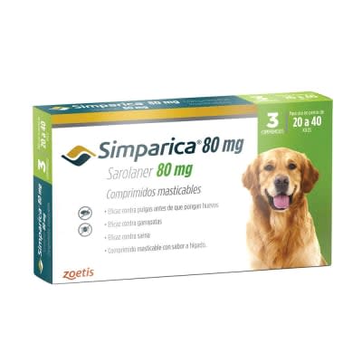 SIMPARICA 80 MG 3 TABLETA (20 A 40 KG)