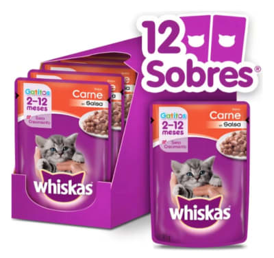 CAJA SOBRE WHISKAS GATITO CARNE X 12 UN