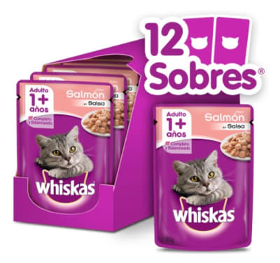 CAJA SOBRE WHISKAS  SALMÓN X 12 UN1