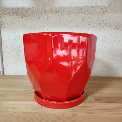 Maceta cerámica diseño pentagono