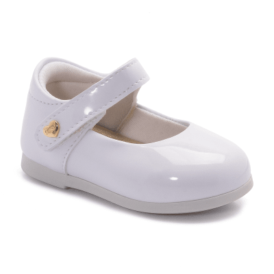 Ballerina Niña Anatómica Blanca Charol Baby Flats Klin1