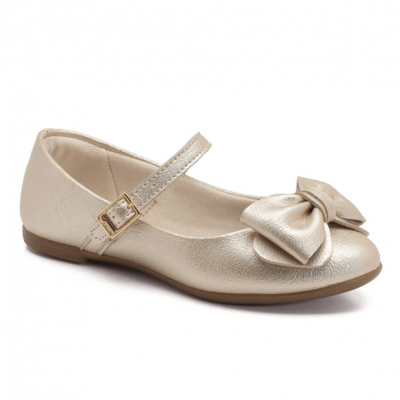 Ballerina Niña Dorada Hebilla Kids Flats Klin1