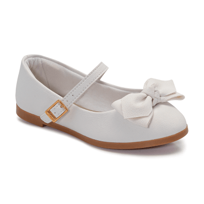 Ballerina Niña Blanca Hebilla Kids Flats Klin1