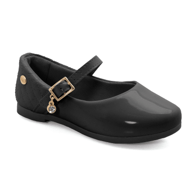 Ballerina Niña Negra Charol Mini Flats Klin1
