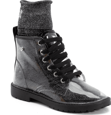 Bota Niña Anatómica Transparente/Negro Rock 1541
