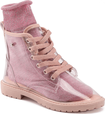 Bota Niña Anatómica Transparente/Rosada Rock 154