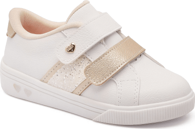 Zapatilla Blanca/Dorada Velcro Mini Moon 225
