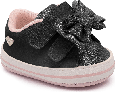 Zapatilla Negra Lazo Pipoca 2681