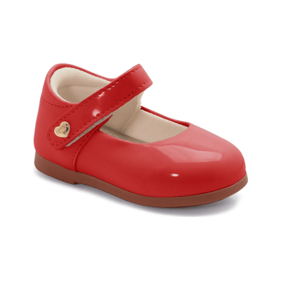 Ballerina Niña Roja Charol Baby Flats Klin2