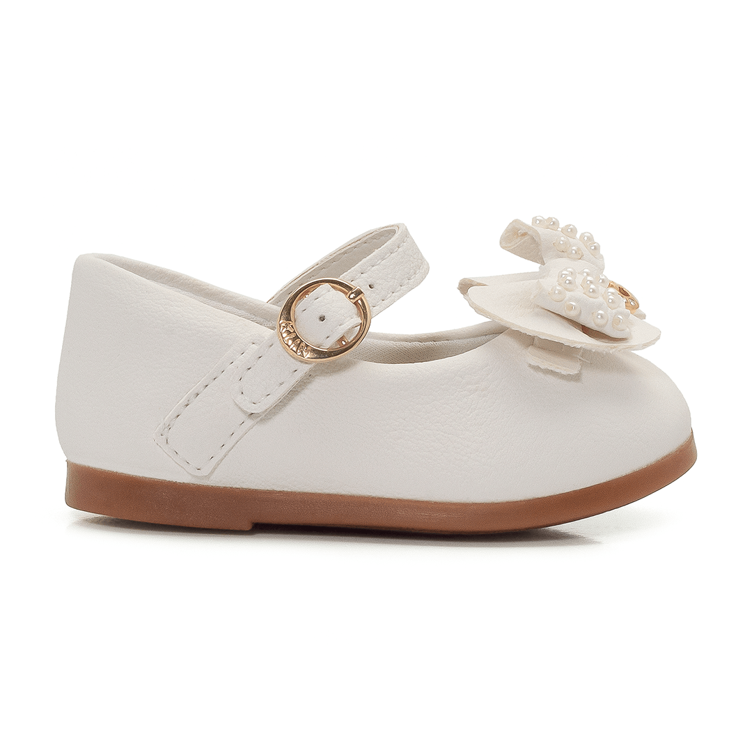 Ballerina Niña Blanca Lazo Baby Flats Klin2