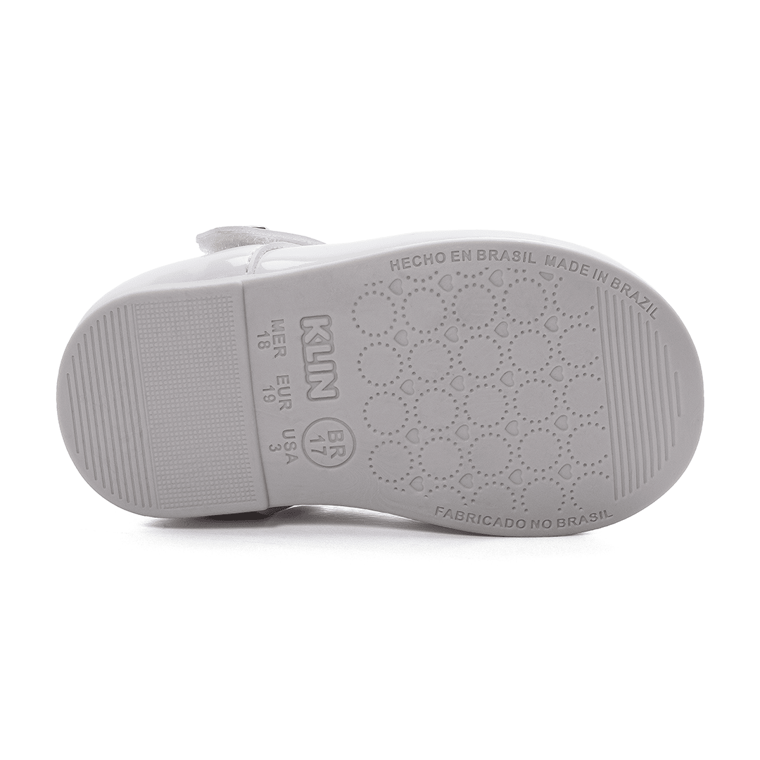 Ballerina Niña Anatómica Blanca Charol Baby Flats Klin4