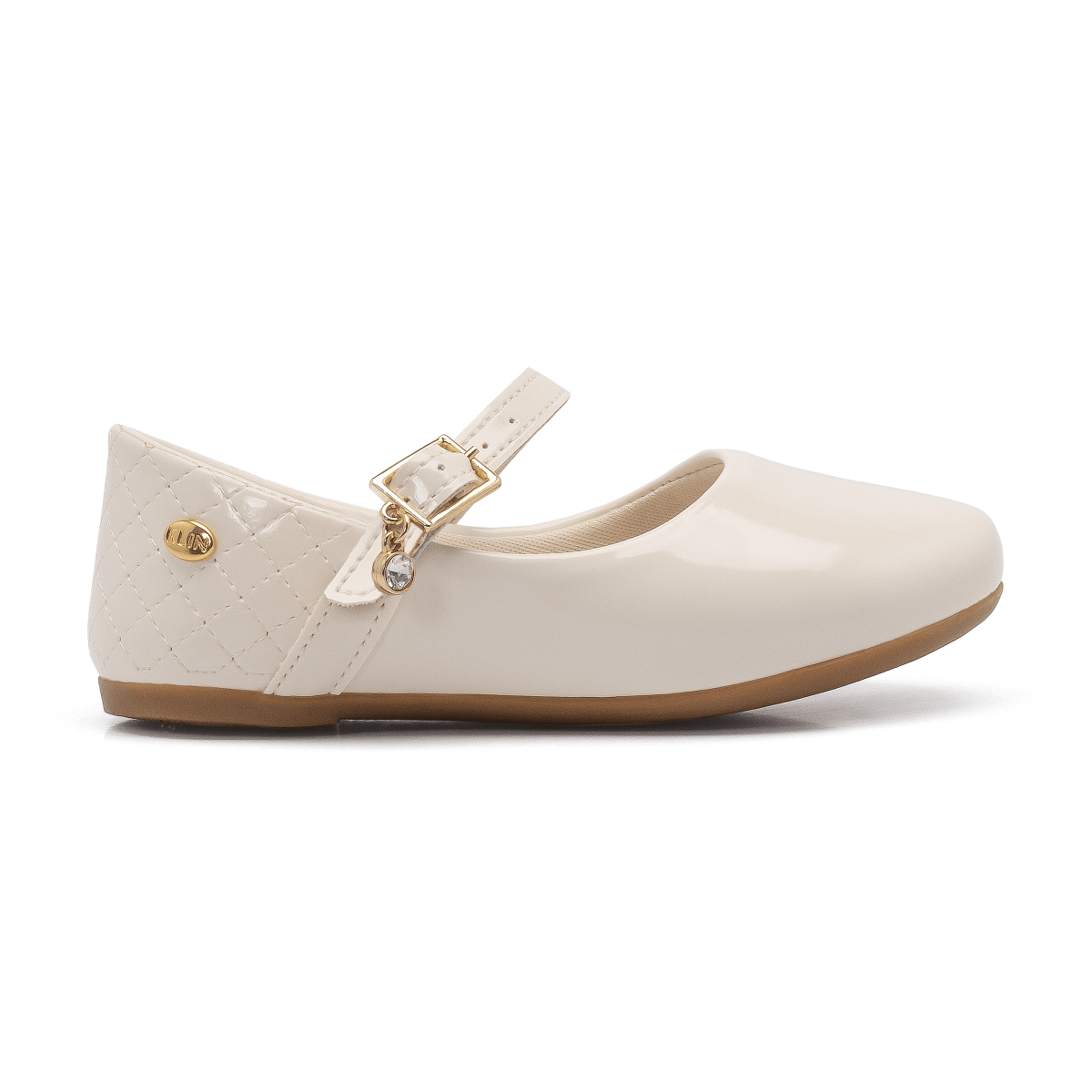 Ballerina Niña Crema Charol Mini Flats Klin2