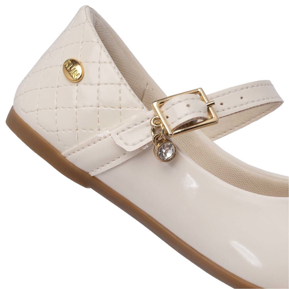 Ballerina Niña Crema Charol Mini Flats Klin3