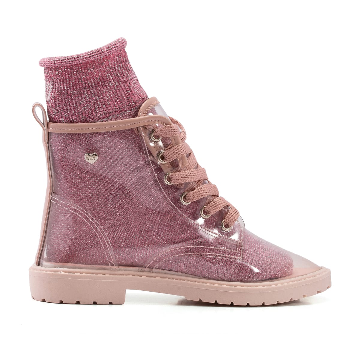 Bota Niña Anatómica Transparente/Rosada Rock 1542